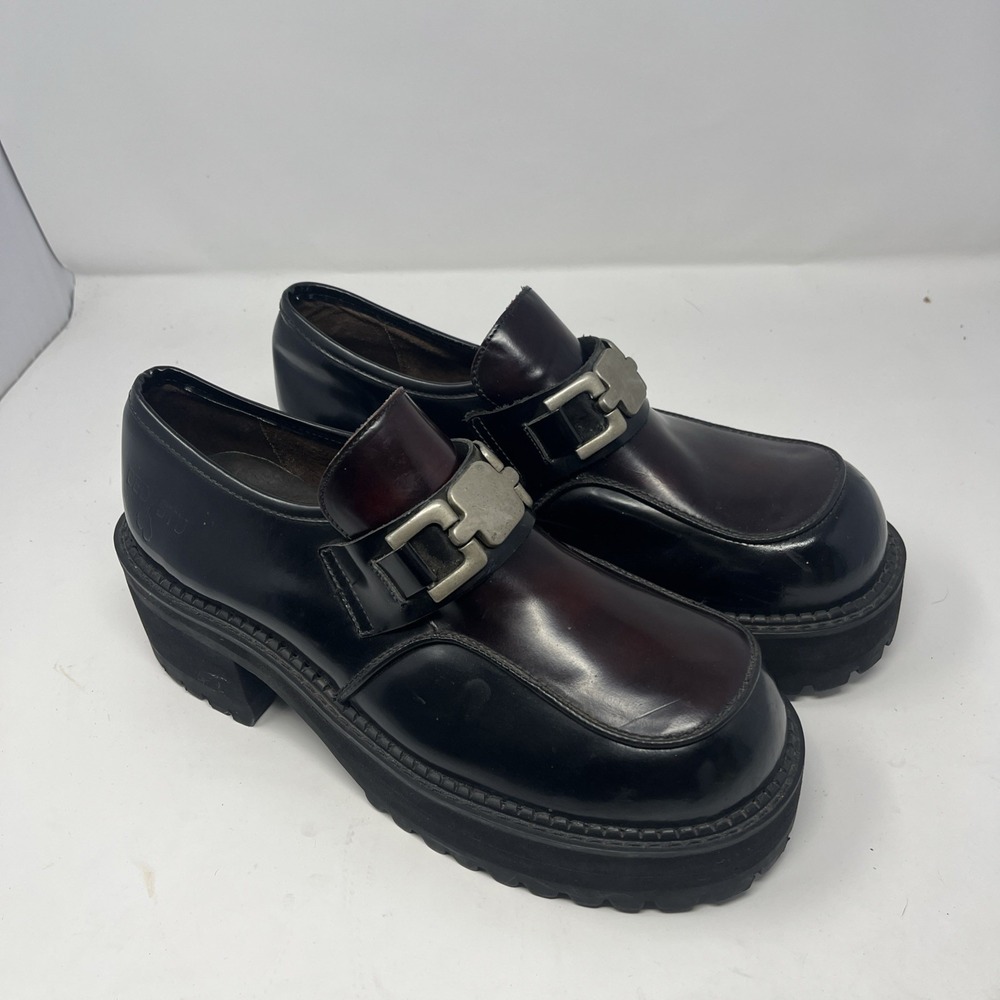 Vintage Bed Stu Oxford Belted Buckle Shoes Mens Size 11 Leather Y2K Chunky